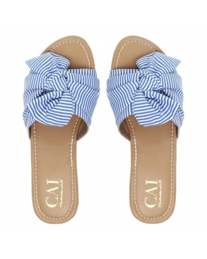 CAI Knotted Stripes Sandal Blue For Women