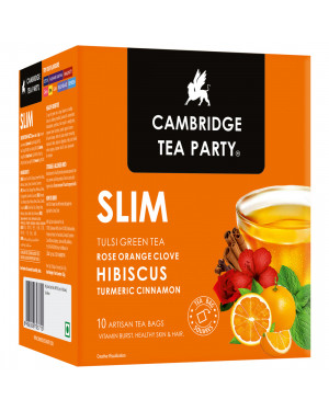 Cambridge Tea PartyCTP Slim, Hibiscus Orange Clove Turmeric, 10 Tea Mix