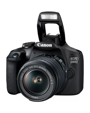 Canon Camera - EOS 2000D 24.2 MP DSLR Camera With EF-S18-55 IS (16 Gb Card ) - Black
