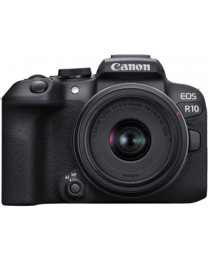 Canon Camera - EOS R10 Mirrorless Camera Body with RF-S 18 - 45 mm f/4.5 - 6.3 IS STM Lens (Black)
