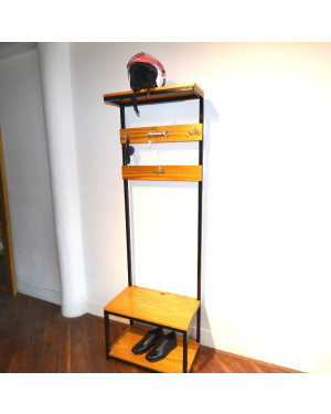 Castle Entryway Hall Tree Bench And Shelving Unit