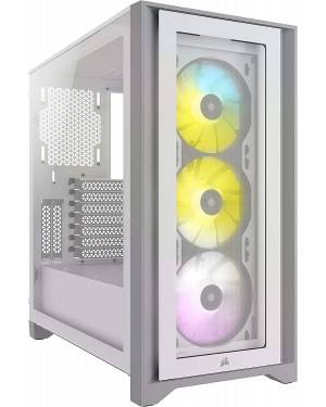 Corsair iCUE 4000X RGB Mid-Tower ATX PC Case - White (CC-9011205-WW)