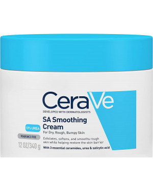 CeraVe SA Smoothing Cream for Rough and Bumpy Skin 340g with Salicylic Acid and 3 Essential Ceramides