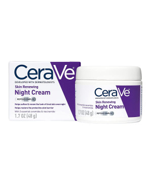 CeraVe Skin Renewing Night Cream | Niacinamide, Peptide Complex, and Hyaluronic Acid Moisturizer for Face