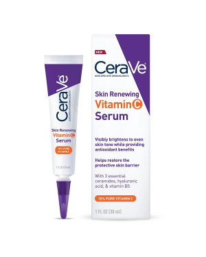 CeraVe Vitamin C Serum with Hyaluronic Acid | Skin Brightening Serum for Face with 10% Pure Vitamin C | Fragrance Free
