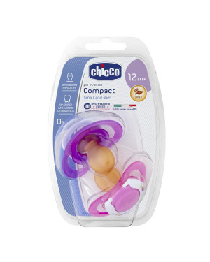 Chicco Soother Physio Compact Pink LX12/16-36M 2PCB 00074824110000