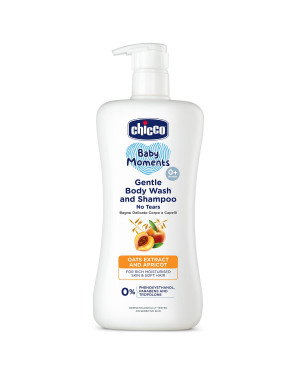 Chicco Baby Moments Gentle Body Wash and Shampoo for Tear-Free (500ml)