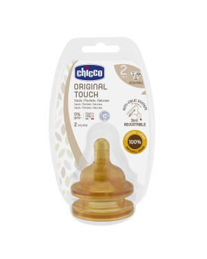 Chicco Teat Original Touch 2M+ Food Ltx 2Pcs