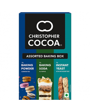 Christopher Cocoa Assorted Baking Box 100g - Baking Powder 30g, Baking Soda 50g, Active Dry Instant Yeast 20g