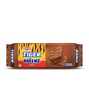 Britannia Tiger Cream Chocolate Biscuits 43 gm pack of 12