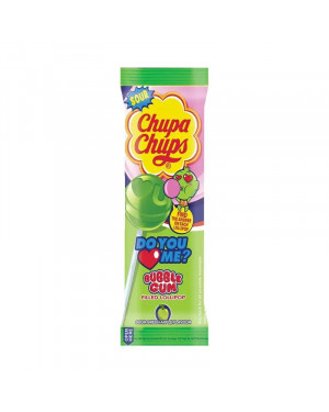 Chupa Chups Bubble Gum Filled Lollipop Sour Green Apple Flavour 12G