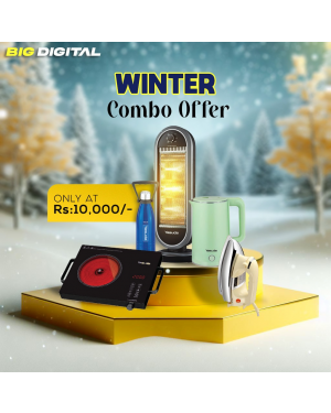Yasuda Combo Offer - YS-IFMT Infra Cooker + YS-18AP Electric Kettle + YS-CB1000 Flask Bottle + YS-H13T Halogen Heater + YS-215GH Dry Iron