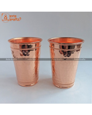 Axia Krafts Copper Hammered Glass Set 390 ml Copper Glass Tama Glass Copper Glass Set