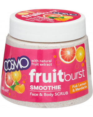 Cosmo Fruitburst Pink Lemon and Mandarin Orange Body Scrub, 500 ml