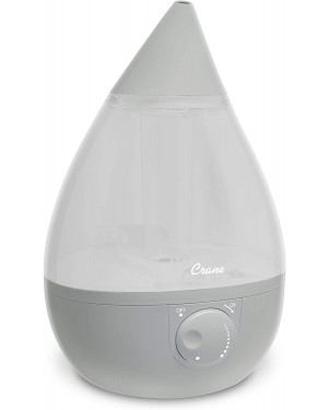 Crane EE-5301GR Drop Shape Cool Mist Humidifier Grey (1 Gallon / 3.78 Ltr)