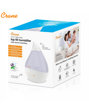 Crane Electronic Ultrasonic Cool Mist Humidifier Drop 2.0 White EE-5306W