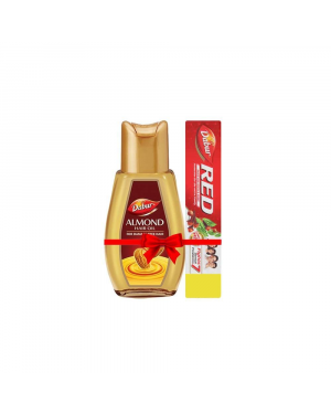 Dabur Almond Hair Oil, 50ml with Free Dabur Red Paste, 18g
