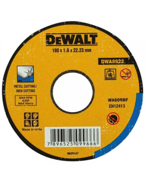 Dewalt 180x1.6x22.23mm Metal Cutting Wheel, DWA8922