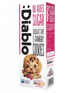Diablo No Added Sugar Chocolate Chips & Cranberry Cookies 135G