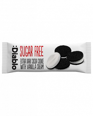 Diablo Sugar Free Extra Dark Cocoa With Vanilla Cream Cookies 44g