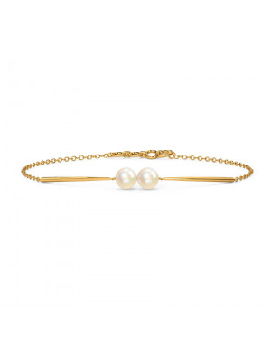 White Feathers Duo Pearl Bracelet For Women