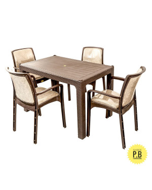 Dolphin 8001 Signature Table With Cushioned Chair Dinning Set( 4 Chairs and 1 Table)