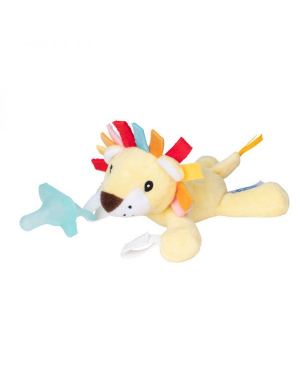 Dr. Brown's AC121 Lonny the Lion Lovey with Aqua HappyPaci Silicone One-Piece Pacifier