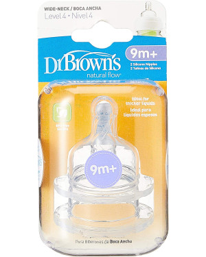 Dr Brown's 363-INTL Level 4 Silicone Wide Neck Options Nipple 2 Pack