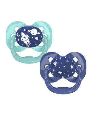 Dr Brown's PA12002-INTLX Advantage Pacifier - Stage 1 Blue Space 2 Pack