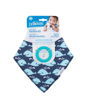Dr. Brown’s AC126-p2 Bandana Bib with Snap-On Teether Anchors Single