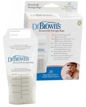Dr Brown's S4005-IT Breast Milk Storage Bag 6oz/180ml 25-Pack