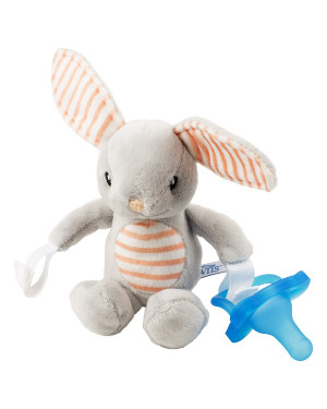 Dr. Brown's AC159-P6 Lovey Pacifier and Teether Holder, Bunny with Blue Pacifier