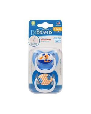 Dr Brown's PV22001-P4 Prevent Butterfly Shield Pacifier - Stage 2 6-12M - Assorted 2 Pack