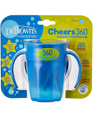 Dr. Brown's TC71004-INTL Cheers 360 Cup With Handles 7oz/200 Ml Blue