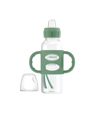 Dr Brown's 8 oz/250 mL Narrow Sippy Spout Bottle w/ Silicone Handles, Lt Green, 1-Pack Sb81077-P3(6m+)
