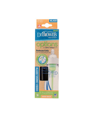 Dr. Brown's WB9100-P4 9 Oz / 270 Ml Glass Wide-Neck "Options" Baby Bottle 1 Pack