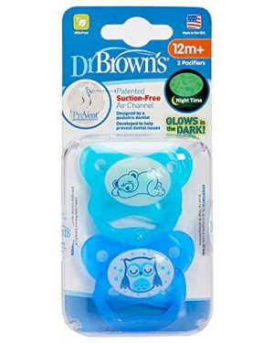 Dr Browns PV32006-ES Prevent Glow In The Dark Butterfly Pacifier Stage 3 12 M+ Assorted 1 Pack
