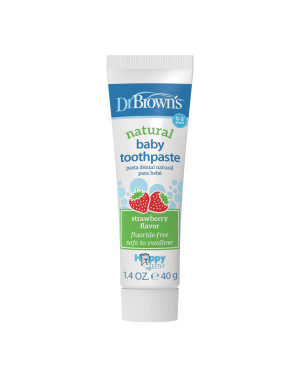 Dr. Brown’s HG063-P4 Natural Baby Toothpaste, Fluoride-Free,Strawberry 40 g