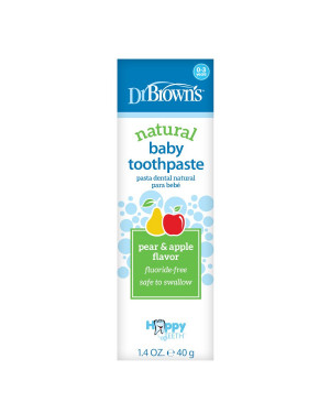 Dr. Brown’s HG025-p4 Natural Baby Toothpaste, Fluoride-Free ,Apple & Pear