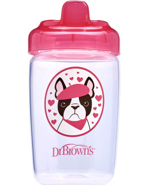 Dr Brown's TC21012-INTL Hard Spout Sippy Cup 12 oz/350 Ml Pink Dog