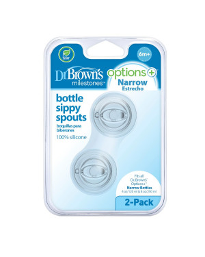 Dr. Brown’s SR210-P4 Options Baby Bottle Sippy Spout, Narrow, 2 Pack