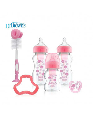 Dr. Brown's WB03601-ESX Options+ Wide-Neck Bottle Pink PP Gift Set