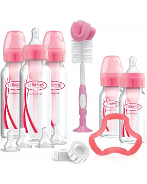 Dr Brown's SB05305-ESX PP Options" Narrow-Neck Bottle Pink Gift Set