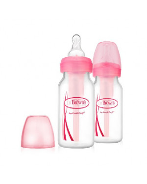 Dr. Brown's SB42305-ESX 4 oz/120 Ml PP Narrow Neck Options Bottle Pink 2 Pack