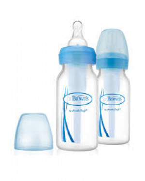 Dr. Brown's SB42405-ESX 4 oz/120 Ml PP Narrow Neck Options Bottle Blue 2 Pack