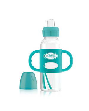 Dr. Brown’s SB81059-P3 8oz/250ml PP N Sippy Spout Bottle Silicone Handles 8oz/250 ml Turquoise
