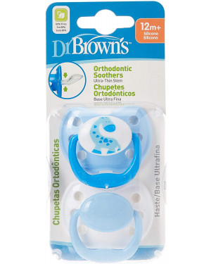 Dr Brown' s 984-Spx Ortho Pacifiers Stage 3, 12M+ Blue 2 Pack