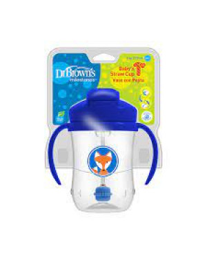 Dr. Brown's 9 Oz/270 Ml Baby First Straw Cup - Blue 6M+ TC91102-Intl 
