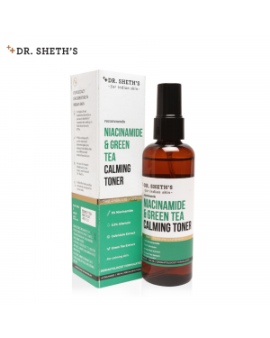 Dr. Sheth's 5% Niacinamide & Green Tea Calming Toner (Vegan) with Calendula Extract, And Hyaluronic Acid for Even Skin Tone | Reduces Dullness, Redness & Appearance of Pores, 100ml liquid