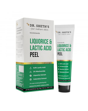 Dr. Sheth's Liquorice & 8.8% Lactic Acid (AHA) Chemical Peel For Even-Toned, Glowing Skin with 2% Niacinamide, Calendula Extract | AHA Peeling Solution for Face, Chemical Exfoliator | For Women & Men -30g